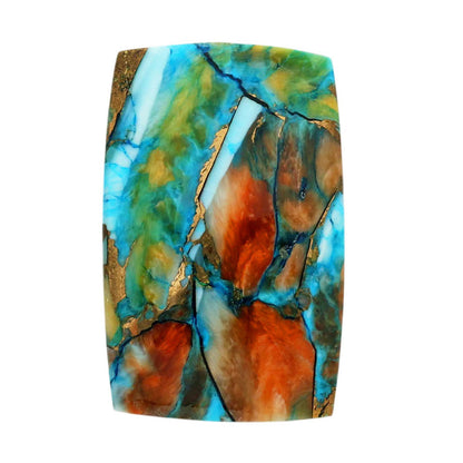 Spiny Oyster Turquoise 18.5x28.8x4.5 mm Baguette Shape Polished Gemstone LS87-06823