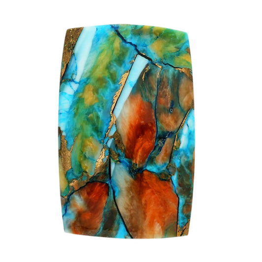 Spiny Oyster Turquoise 18.5x28.8x4.5 mm Baguette Shape Polished Gemstone LS87-06823