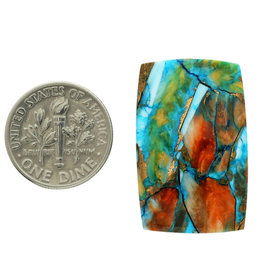 Spiny Oyster Turquoise 18.5x28.8x4.5 mm Baguette Shape Polished Gemstone LS87-06823