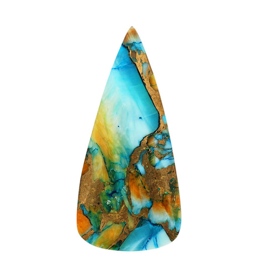 Spiny Oyster Turquoise 17x36.3x3.2 mm Pear Shape Polished Gemstone LS87-06829