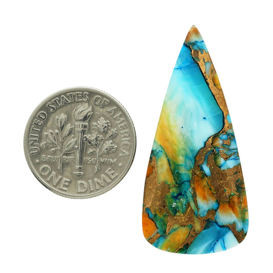 Spiny Oyster Turquoise 17x36.3x3.2 mm Pear Shape Polished Gemstone LS87-06829