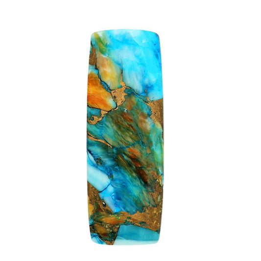 Spiny Oyster Turquoise 12.4x34.3x4 mm Baguette Shape Polished Gemstone LS87-06830