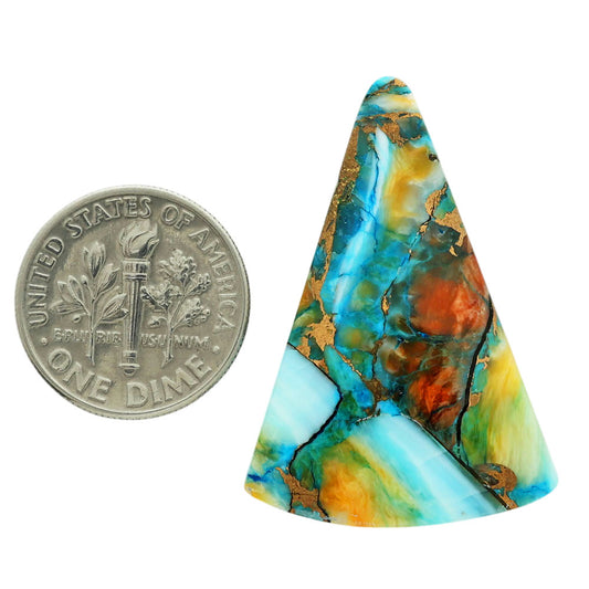 Spiny Oyster Turquoise 23.85x34.1x4.6 mm Fancy Shape Polished Gemstone LS87-06832