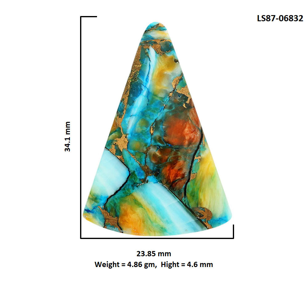 Spiny Oyster Turquoise 23.85x34.1x4.6 mm Fancy Shape Polished Gemstone LS87-06832