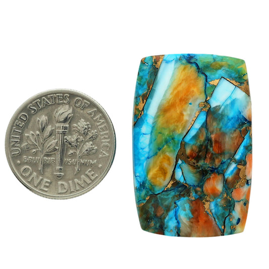 Spiny Oyster Turquoise 19.5x29.5x5.4 mm Baguette Shape Polished Gemstone LS87-06834