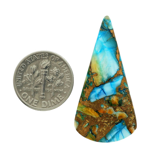 Spiny Oyster Turquoise 18.4x37.4x2.8 mm Pear Shape Polished Gemstone LS87-06835