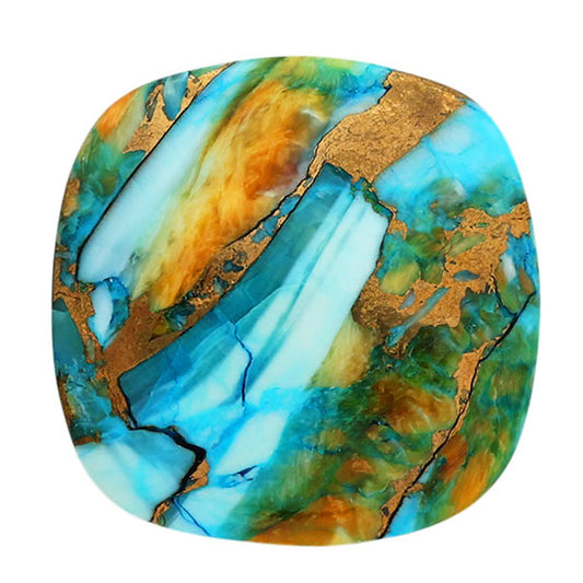 Spiny Oyster Turquoise 24.9x24.9x4.5 mm Cushion Shape Polished Gemstone LS87-06836