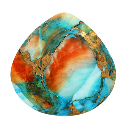 Spiny Oyster Turquoise 27.5x27.85x5.3 mm Heart Shape Polished Gemstone LS87-06837