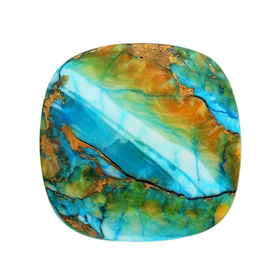 Spiny Oyster Turquoise 24.1x24.6x5.5 mm Cushion Shape Polished Gemstone LS87-06839