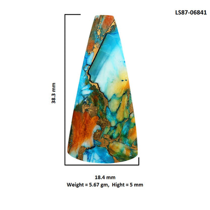 Spiny Oyster Turquoise 18.4x38.3x5 mm Fancy Shape Polished Gemstone LS87-06841