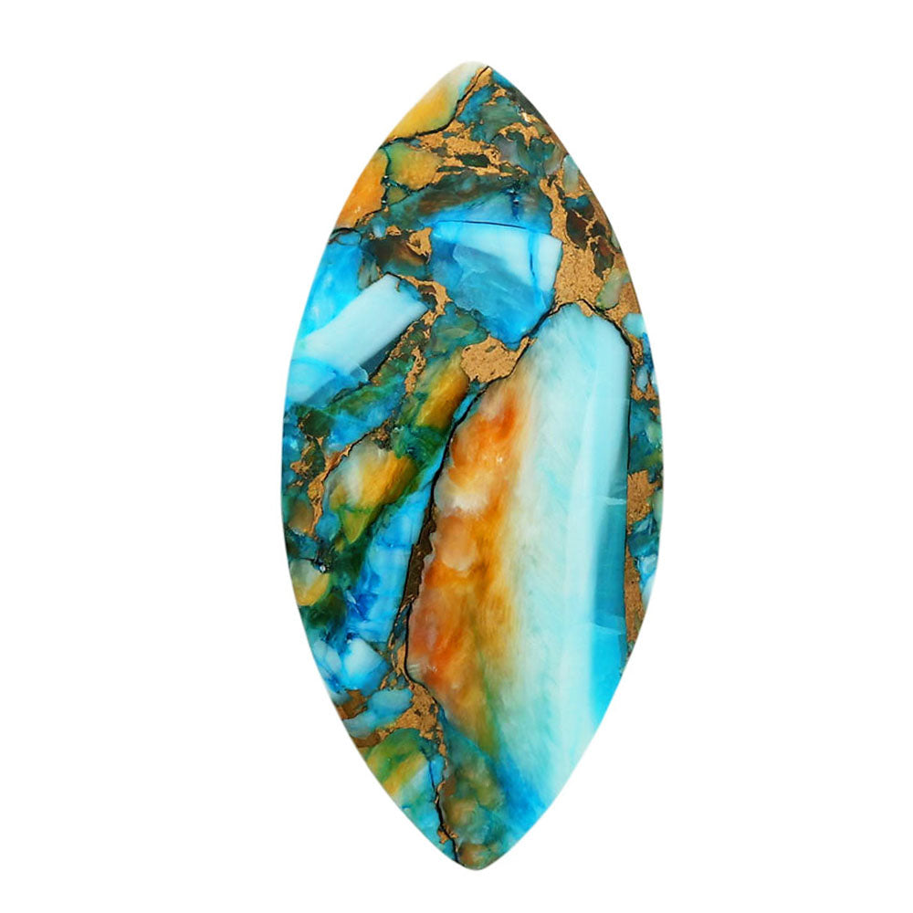 Spiny Oyster Turquoise 17.5x36.8x4 mm Marquise Shape Polished Gemstone LS87-06842