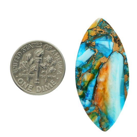 Spiny Oyster Turquoise 17.5x36.8x4 mm Marquise Shape Polished Gemstone LS87-06842