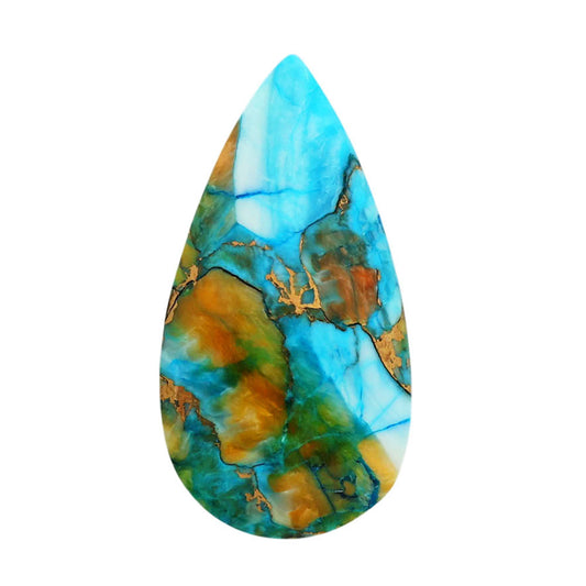 Spiny Oyster Turquoise 17x32.5x3 mm Pear Shape Polished Gemstone LS87-06843
