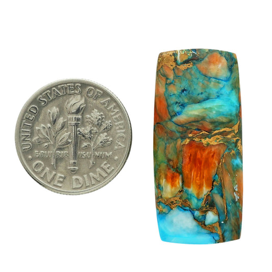 Spiny Oyster Turquoise 13.9x29.6x5.4 mm Baguette Shape Polished Gemstone LS87-06845