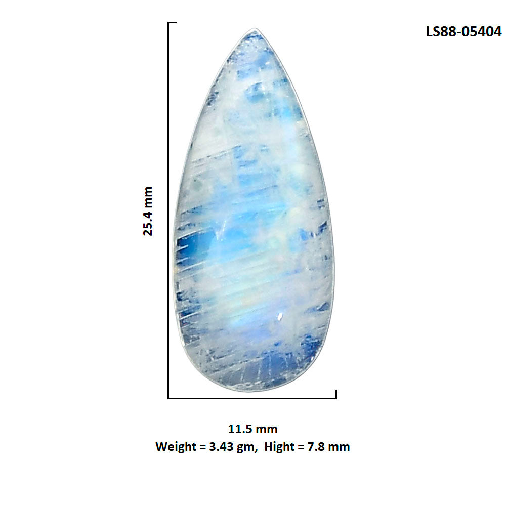 Rainbow Moonstone 11.5x25.4x7.8 mm Pear Shape Polished Gemstone LS88-05404