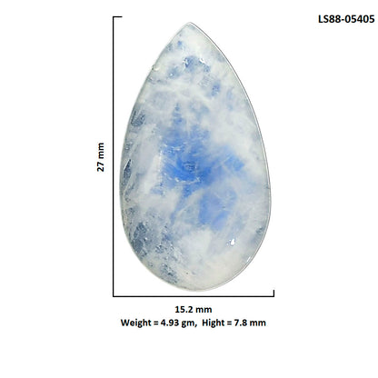 Rainbow Moonstone 15.2x27x7.8 mm Pear Shape Polished Gemstone LS88-05405