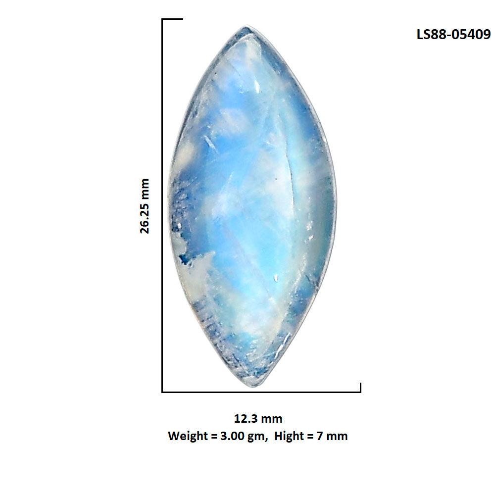 Rainbow Moonstone 12.3x26.25x7 mm Marquise Shape Polished Gemstone LS88-05409