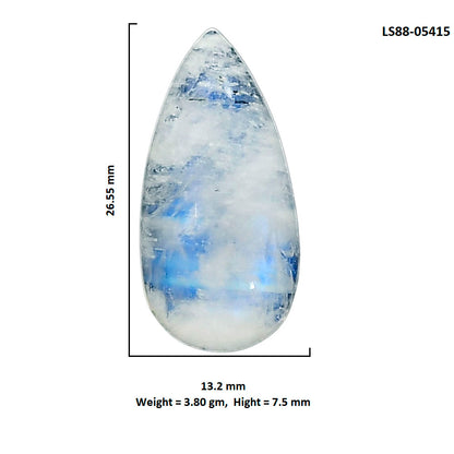 Rainbow Moonstone 13.2x26.55x7.5 mm Pear Shape Polished Gemstone LS88-05415