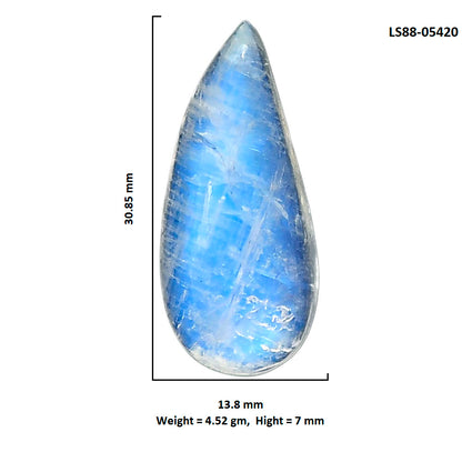 Rainbow Moonstone 13.8x30.85x7 mm Pear Shape Polished Gemstone LS88-05420