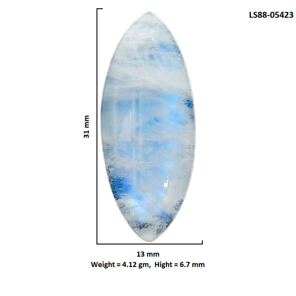 Rainbow Moonstone 13x31x6.7 mm Marquise Shape Polished Gemstone LS88-05423
