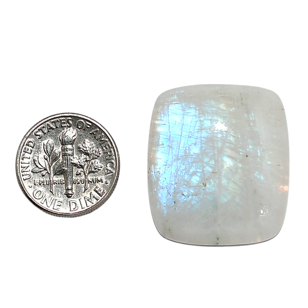 Rainbow Moonstone 24.2x27.5x7 mm Baguette Shape Polished Gemstone LS88-05425