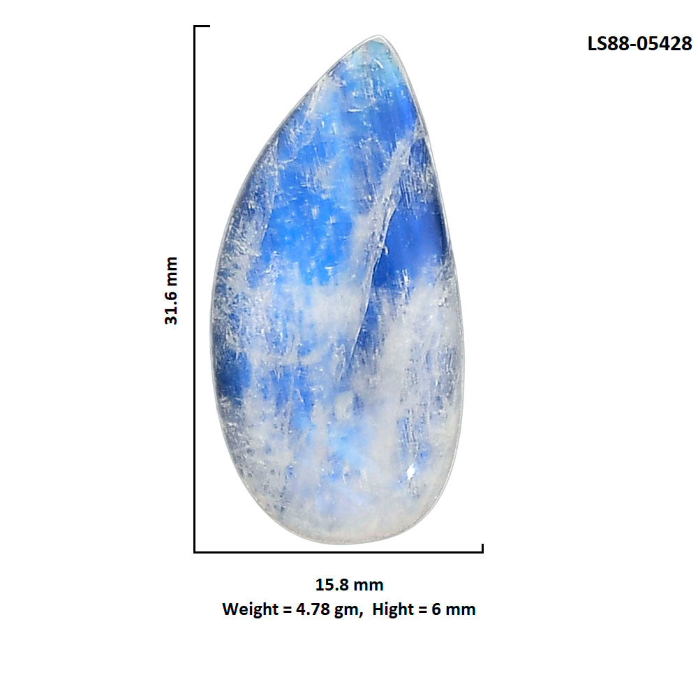 Rainbow Moonstone 15.8x31.6x6 mm Pear Shape Polished Gemstone LS88-05428