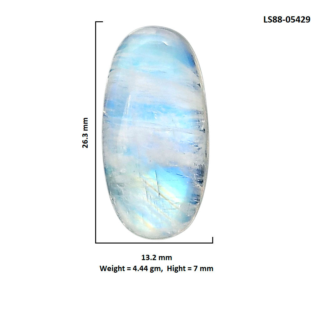 Rainbow Moonstone 13.2x26.3x7 mm Oval Shape Polished Gemstone LS88-05429
