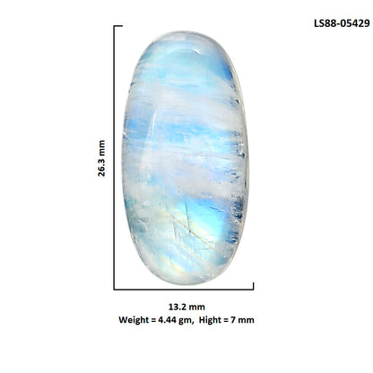 Rainbow Moonstone 13.2x26.3x7 mm Oval Shape Polished Gemstone LS88-05429