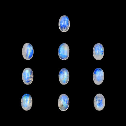 Rainbow Moonstone 10 Piece 4x6x3 mm Oval Shape Polished Gemstone LS88-06616