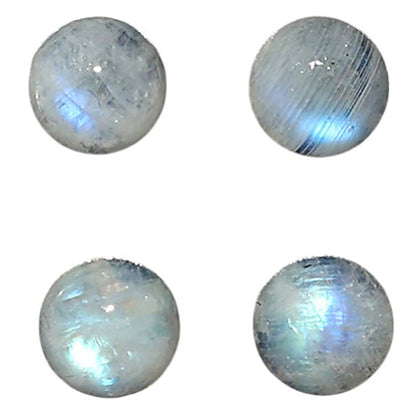 Natural Rainbow Moonstone 6x6x3.5 mm Round Shape Polished Gemstone Set of 4 LS88-09375