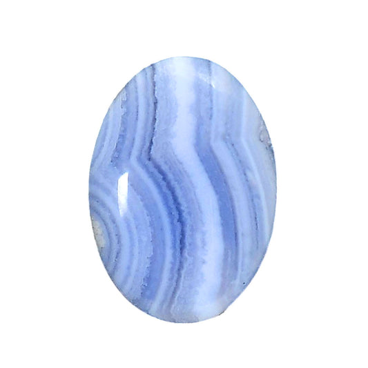 Blue Lace Agate 18.3x26x5.3 mm Oval Shape Polished Gemstone LS89-05430