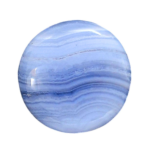 Blue Lace Agate 22.5x22.5x6 mm Round Shape Polished Gemstone LS89-05432