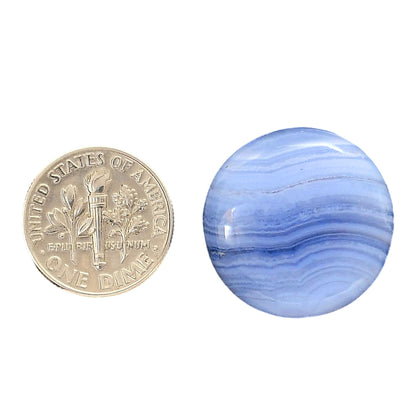 Blue Lace Agate 22.5x22.5x6 mm Round Shape Polished Gemstone LS89-05432