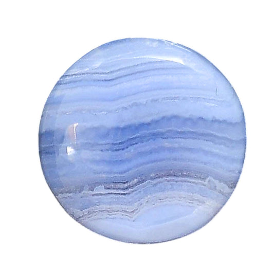 Blue Lace Agate 22x22x6 mm Round Shape Polished Gemstone LS89-05433