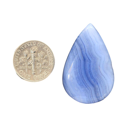Blue Lace Agate 21.8x33.7x6 mm Pear Shape Polished Gemstone LS89-05435