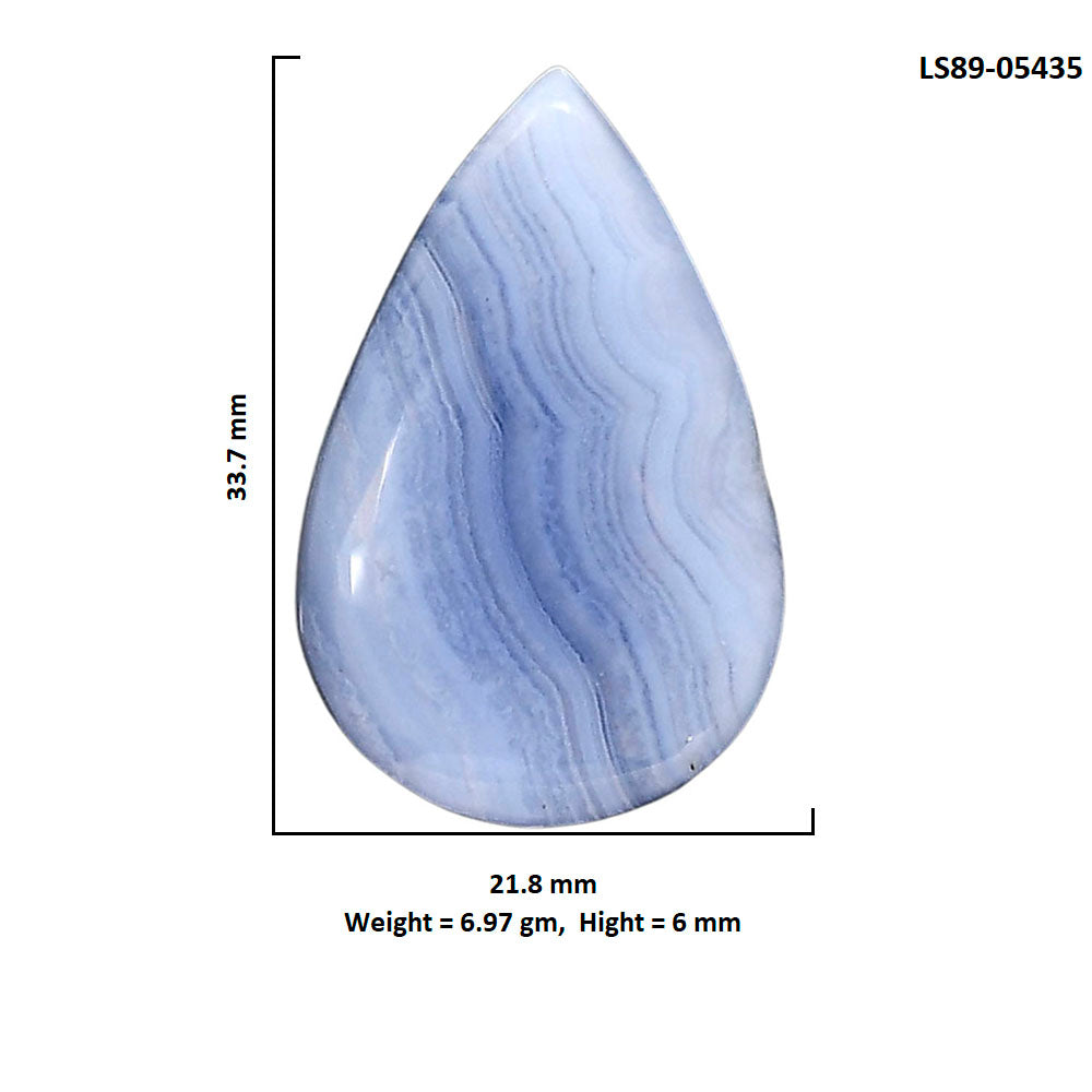 Blue Lace Agate 21.8x33.7x6 mm Pear Shape Polished Gemstone LS89-05435