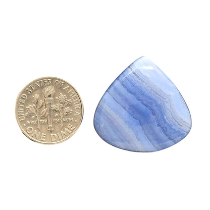 Blue Lace Agate 24.84x25.25x6.5 mm Heart Shape Polished Gemstone LS89-05436