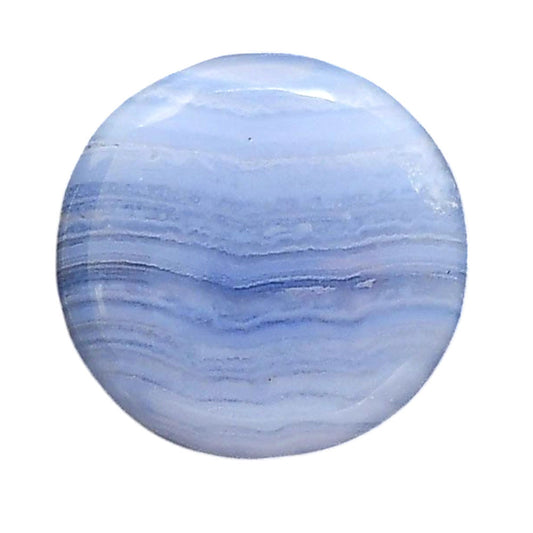 Blue Lace Agate 22.5x22.5x5.8 mm Round Shape Polished Gemstone LS89-05437