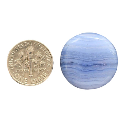 Blue Lace Agate 22.5x22.5x5.8 mm Round Shape Polished Gemstone LS89-05437