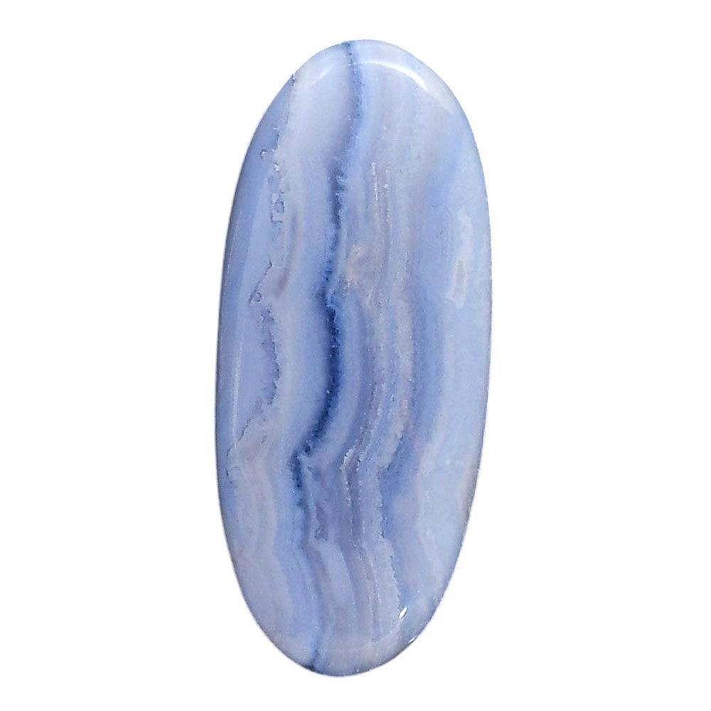 Blue Lace Agate 17.4x40x6 mm Oval Shape Polished Gemstone LS89-05439