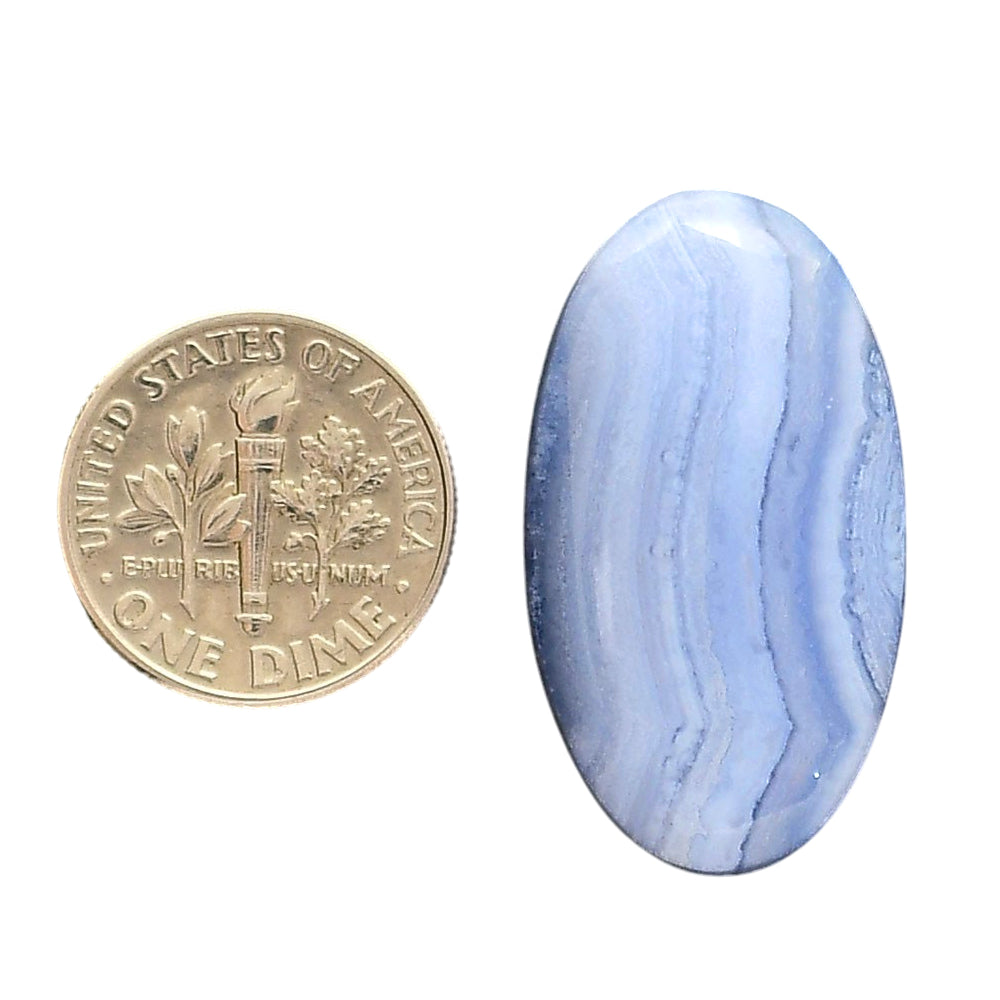 Blue Lace Agate 17x30.5x6 mm Oval Shape Polished Gemstone LS89-05440