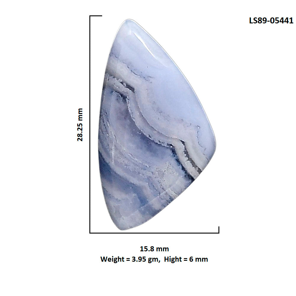 Blue Lace Agate 15.8x28.25x6 mm Fancy Shape Polished Gemstone LS89-05441