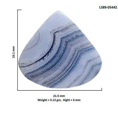Blue Lace Agate 21.5x23.1x4 mm Heart Shape Polished Gemstone LS89-05442