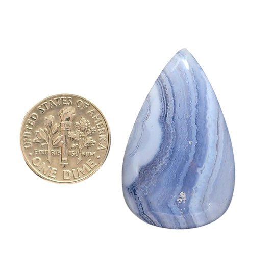 Blue Lace Agate 22x34.9x6.5 mm Pear Shape Polished Gemstone LS89-05443
