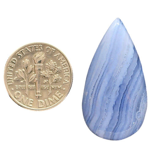 Blue Lace Agate 16.8x31.4x5.7 mm Pear Shape Polished Gemstone LS89-05444