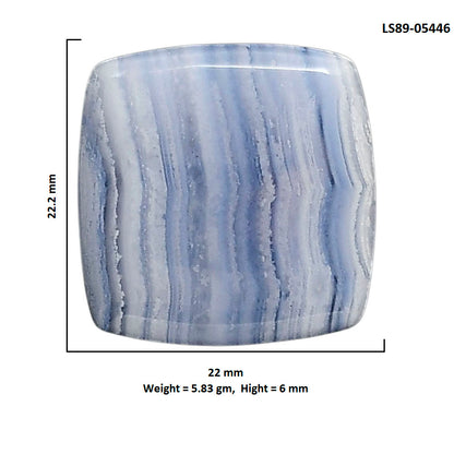 Blue Lace Agate 22x22.2x6 mm Baguette Shape Polished Gemstone LS89-05446