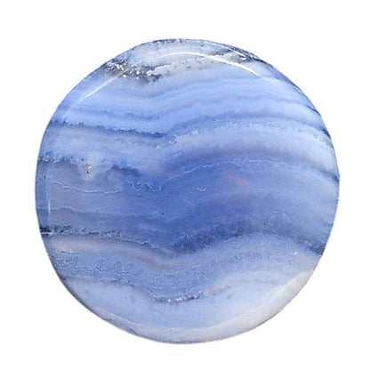 Blue Lace Agate 25.5x25.5x5.5 mm Round Shape Polished Gemstone LS89-05447