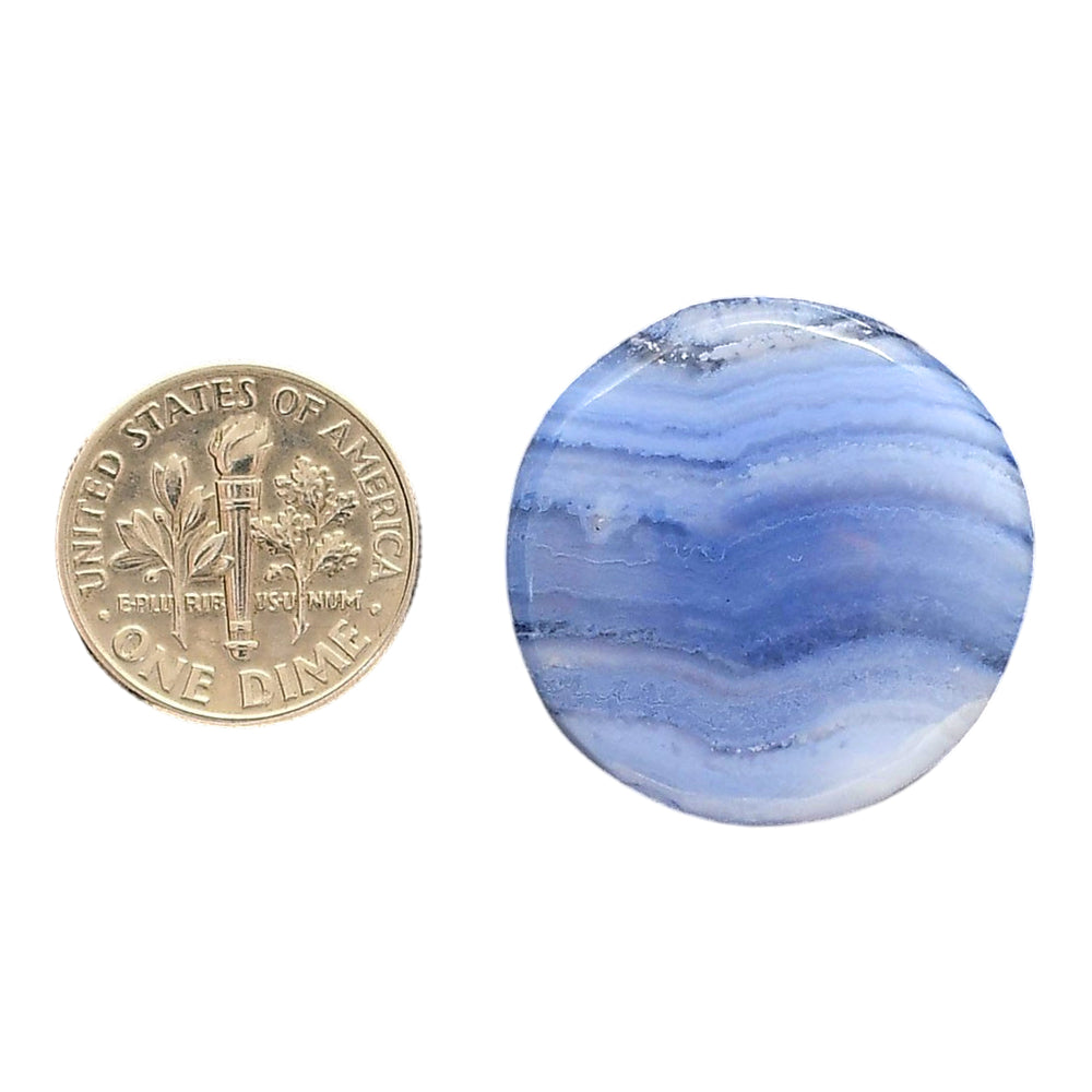 Blue Lace Agate 25.5x25.5x5.5 mm Round Shape Polished Gemstone LS89-05447