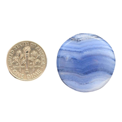 Blue Lace Agate 25.5x25.5x5.5 mm Round Shape Polished Gemstone LS89-05447