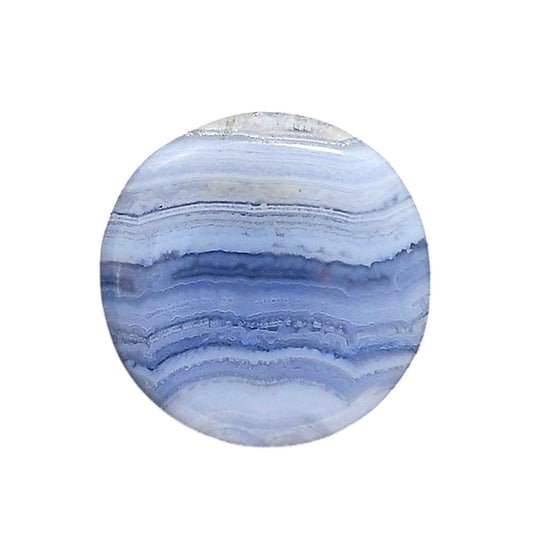 Blue Lace Agate 26.5x27.5x5 mm Round Shape Polished Gemstone LS89-05449